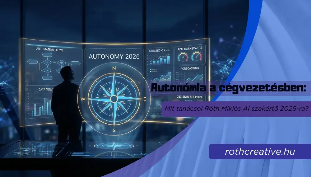 Autonómia a cégvezetésben: Mit tanácsol Róth Miklós AI szakértő 2026-ra? 1 rothcreative - Autonómia a cégvezetésben Mit tanácsol Róth Miklós AI szakértő 2026-ra