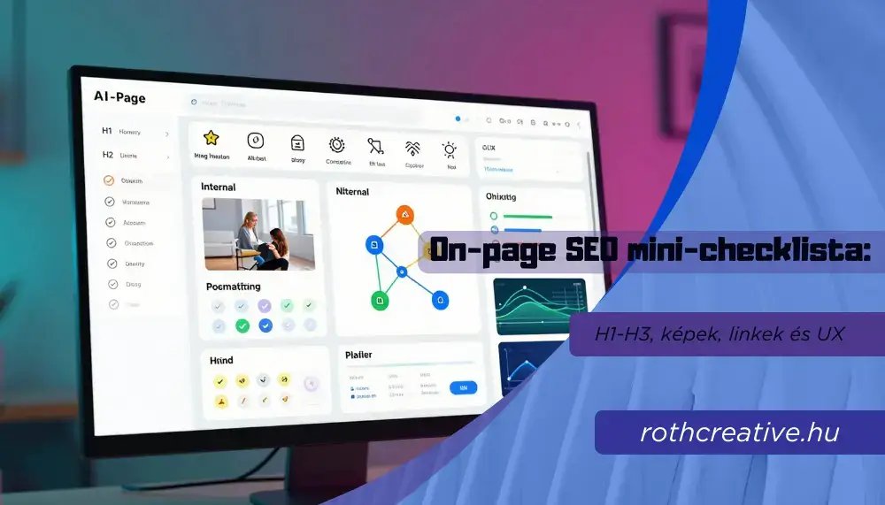 rothcreative - On-page SEO mini-checklista H1-H3, képek, linkek és UXOn-page SEO mini-checklista H1-H3, képek, linkek és UX