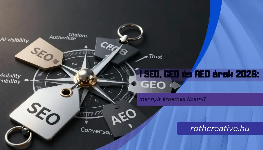 AI SEO, GEO és AEO árak 2026: mennyit érdemes fizetni? 1 rothcreative - ai-seo-geo-es-aeo-arak-2026-mennyit-erdemes-fizetni
