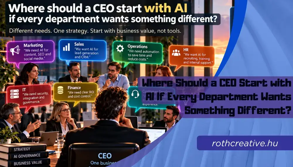 Where Should a CEO Start with AI If Every Department Wants Something Different? 2 rothcreative Where Should a CEO Start with AI If Every Department Wants Something Different